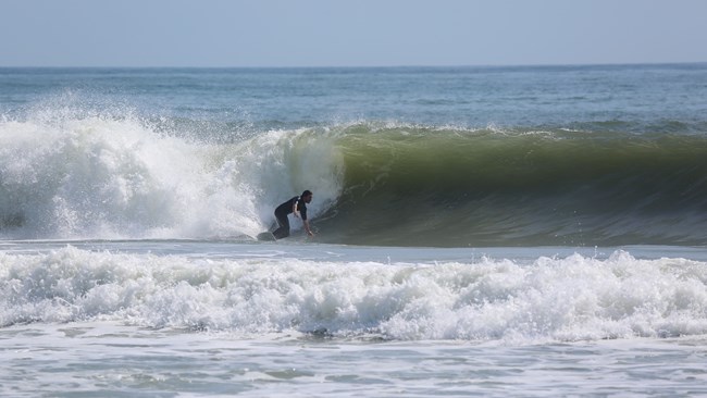 Surfer Riding a Wave