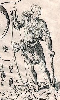 Captain John Smith illustrated a 17th-century native chief on his 1612 map of the Chesapeake region. Much of what we learn about the indigenous people comes from European writers. Captain John Smith illustrated a 17th-century native chief on his 1612 map of the Chesapeake region. Much of what we learn about the indigenous people comes from European writers.