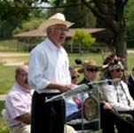 Salazar speaking at designation ceremony