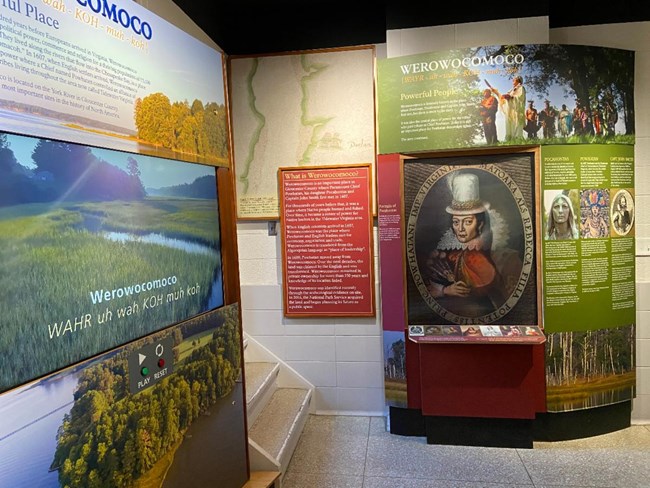 Museum panels at the Werowocomoco exhibit