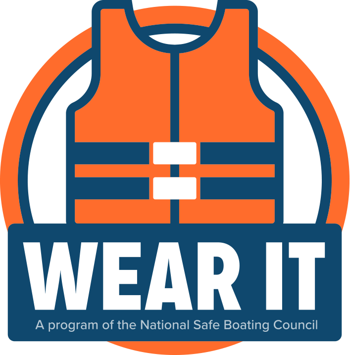 Graphic of a lifejacket with text saying "Wear It"