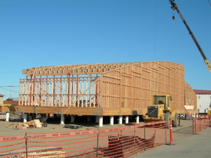 The Northwest Arctic Heritage Center building takes shape as UIC Construction build the walls.