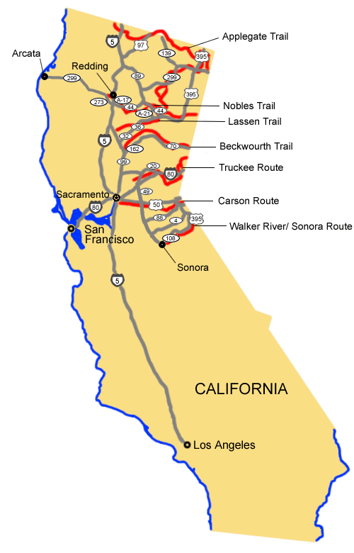 Auto Tour Route driving directions for California.