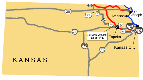 Auto Tour Route driving directions for Kansas.