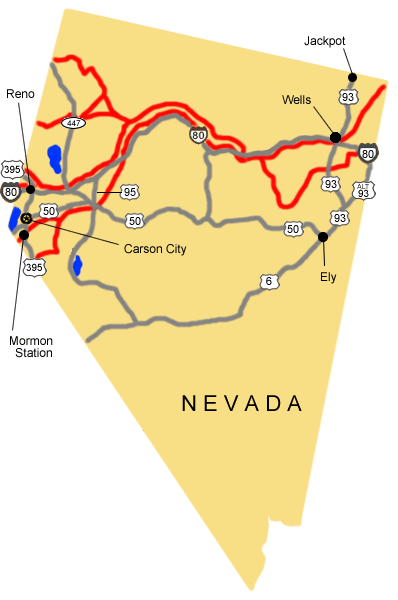 Map image location for Mormon Station State Historic Site in Nevada.