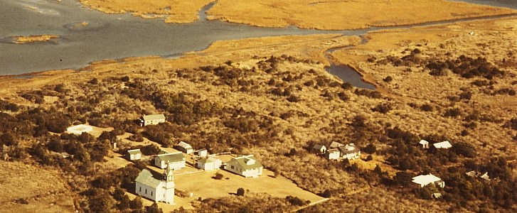 Aerial of Portsmouth Village in 1980s