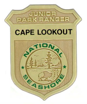 Cape Lookout Junior Ranger badge. Cape Lookout Junior Ranger badge.