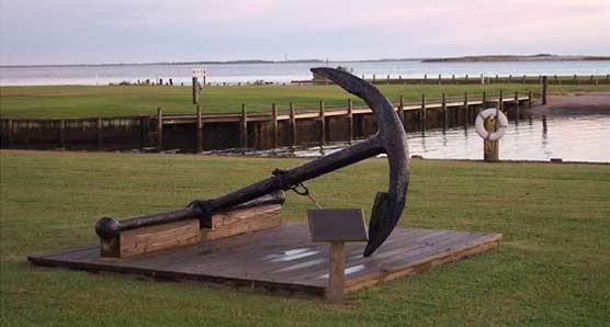 The anchor from the brigantine Olive Thurlow.
