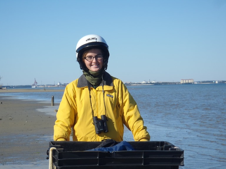 VIP Natalie Chazal navigates Shackleford Banks during routine wild horse monitoring.