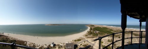 View of the Core Sound from the lighthouse gallery.