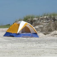 Primitive beach camping.