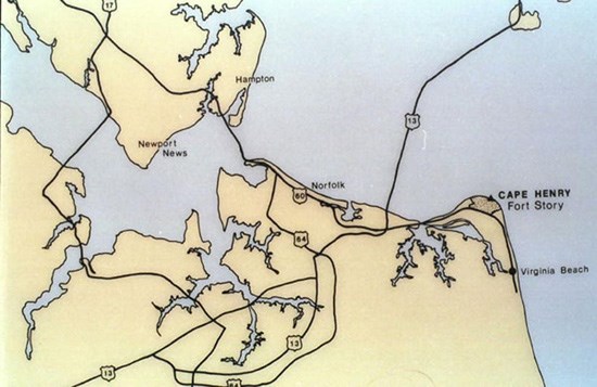 Directional map to Cape Henry