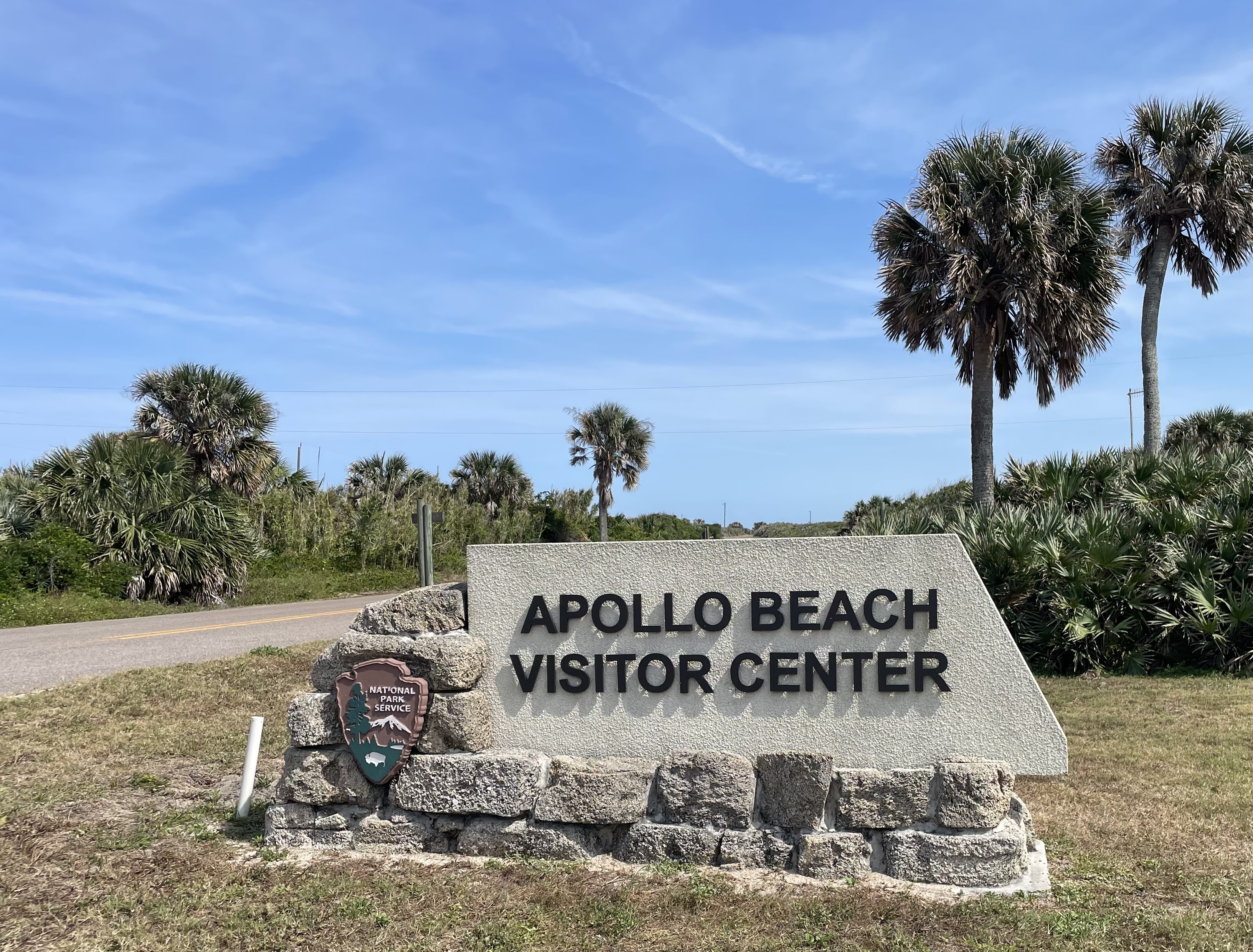 VC Apollo Tan sign with Apollo Beach Visitor Center letters