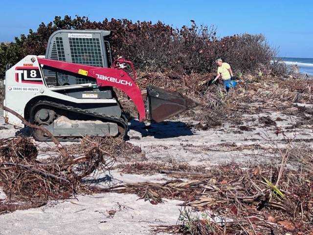 Debris removal with equipment.