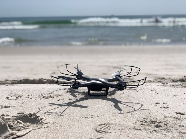 Drone on the beach.