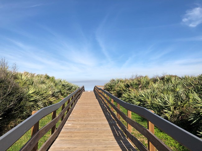 Apollo Beach boardwalk ramp leading to the beach.
