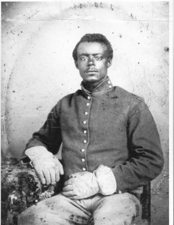 Private Sameul Truehart in US Army uniform during the Civil War.
