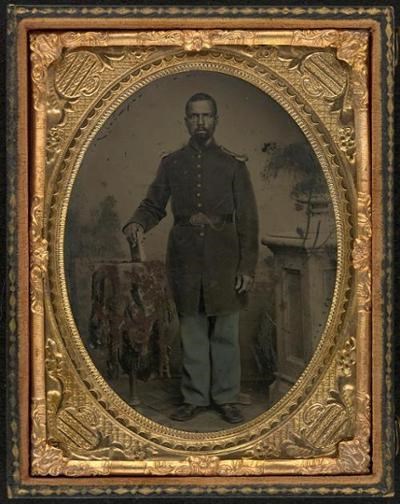 Pvt. William Wright in US Army uniform during the Civil War.