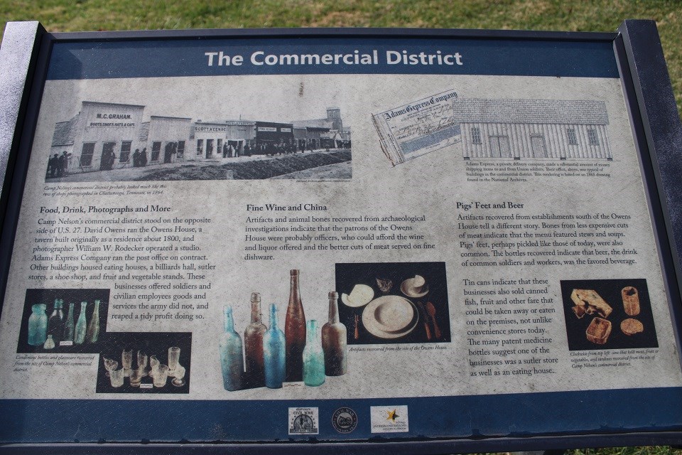 Informational sign about the Commercial District along the trail.