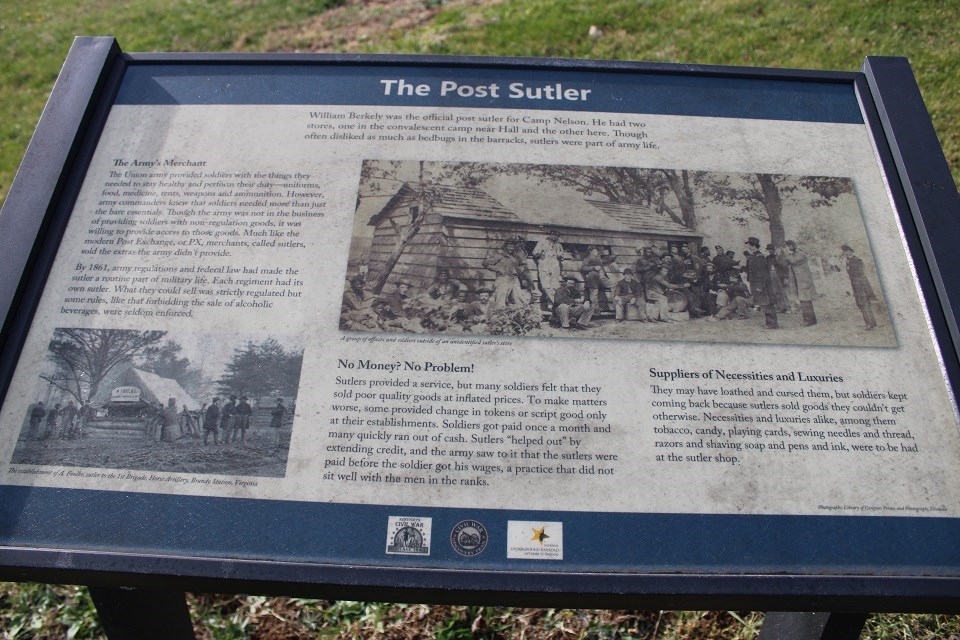 Informational sign about the Post Sutler found along the trail.