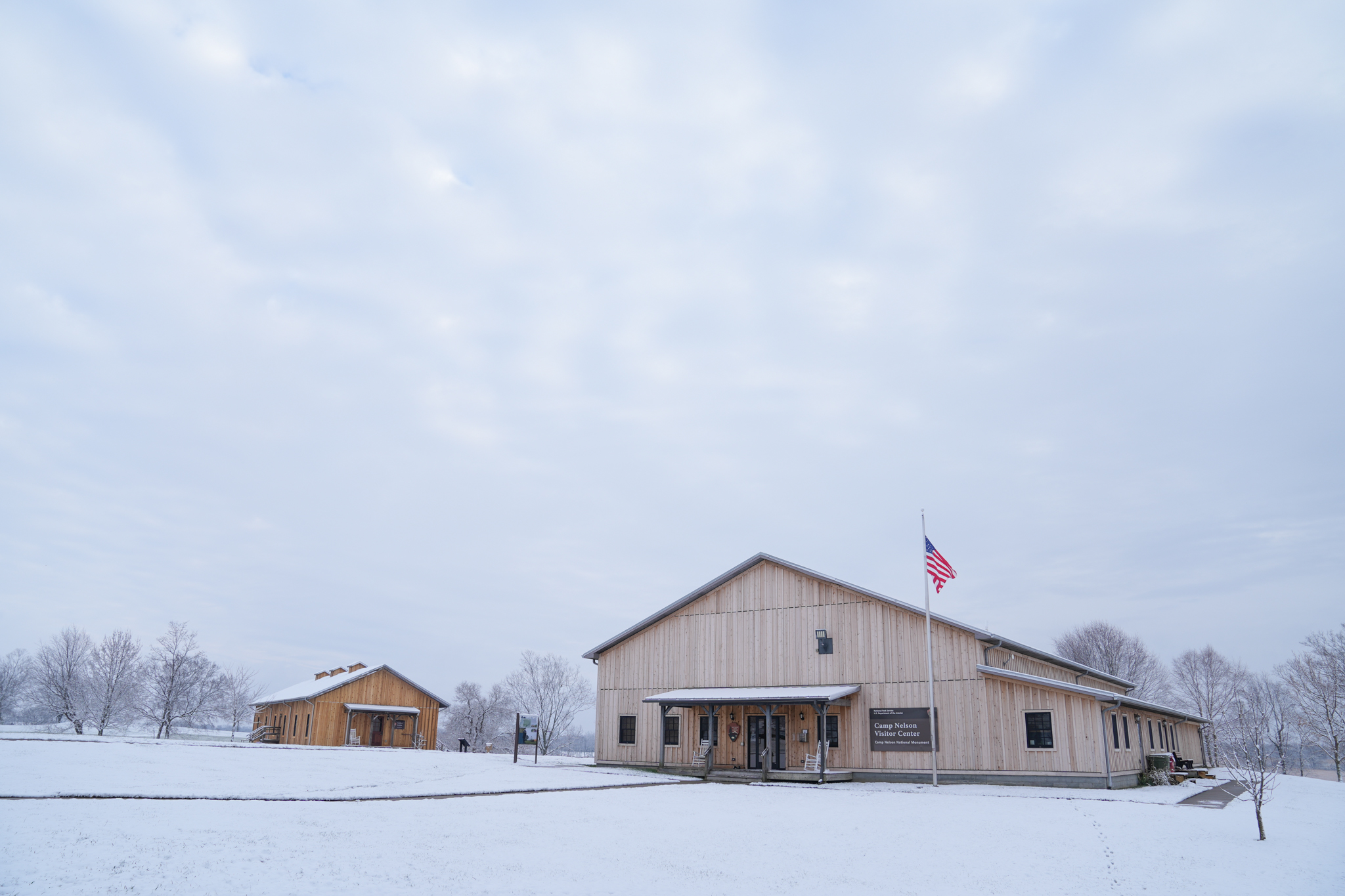 First Kentucky Snow over VC and Barracks