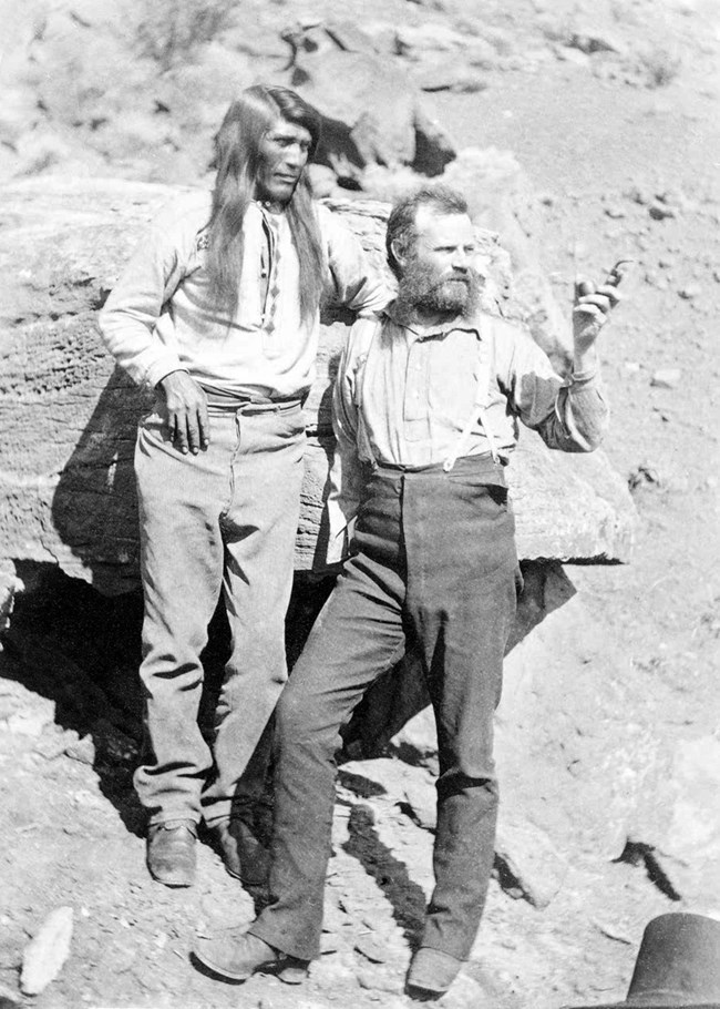 Historic Photograph of John Wesley Powell and Tau-gu, a Paiute Chief.