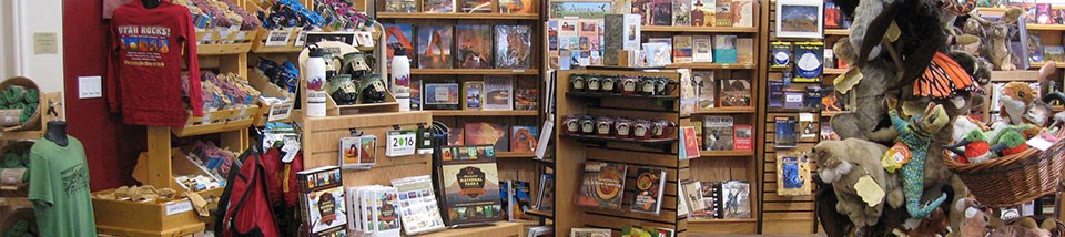 shelves with books, maps, and gifts shelves with books, maps, and gifts