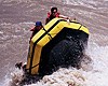 photo: A raft in Cataract Canyon