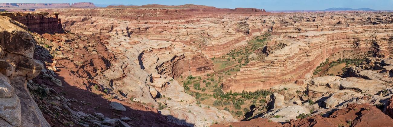 View from above a maze of canyons and washes