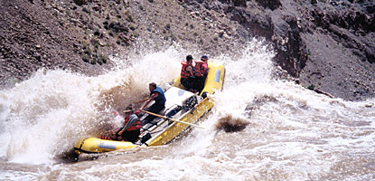 photo: A raft hits the top of Big Drop Two during high water photo: A raft hits the top of Big Drop Two during high water