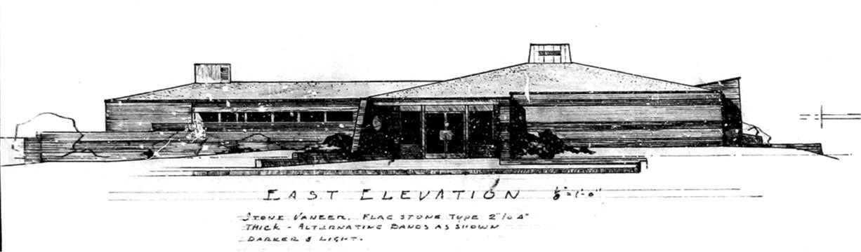 Architectural drawing of the visitor center