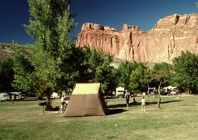 Tent campers enjoying Fruita Campground