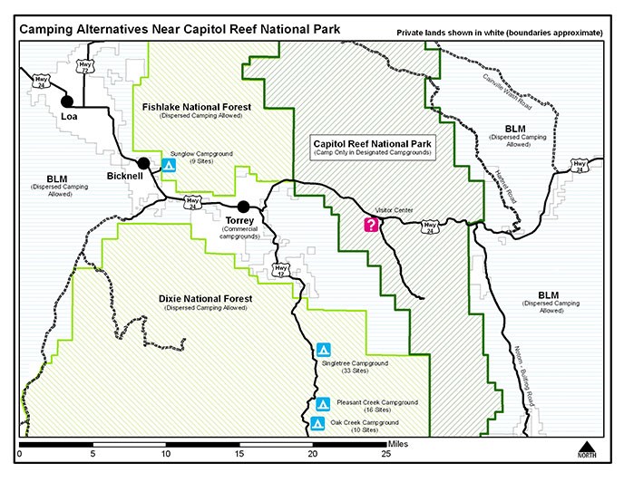 Blm Land Map Utah Camping Camping Alternatives - Capitol Reef National Park (U.s. National Park  Service)