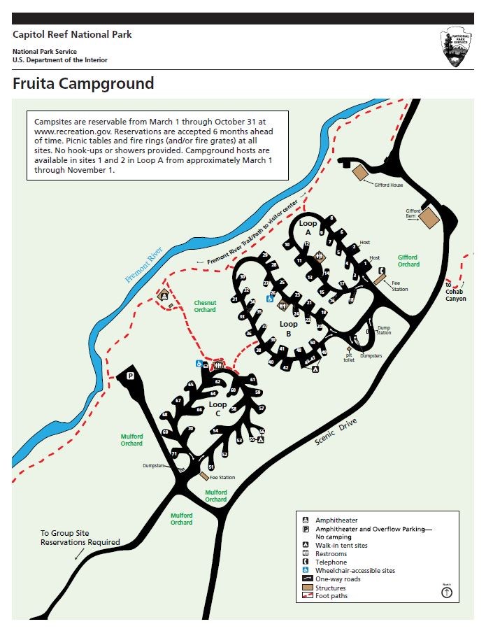 Ontoegankelijk catalogus Trekken Fruita Campground - Capitol Reef National Park (U.S. National Park Service)