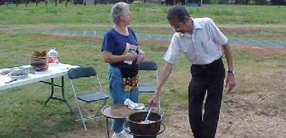 Creole family preparing a picnic meal at Oakland Plantation