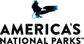 Logo with eagle, wings outspread, over the words America's National Parks.