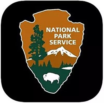 National Park Service Arrowhead on a black background