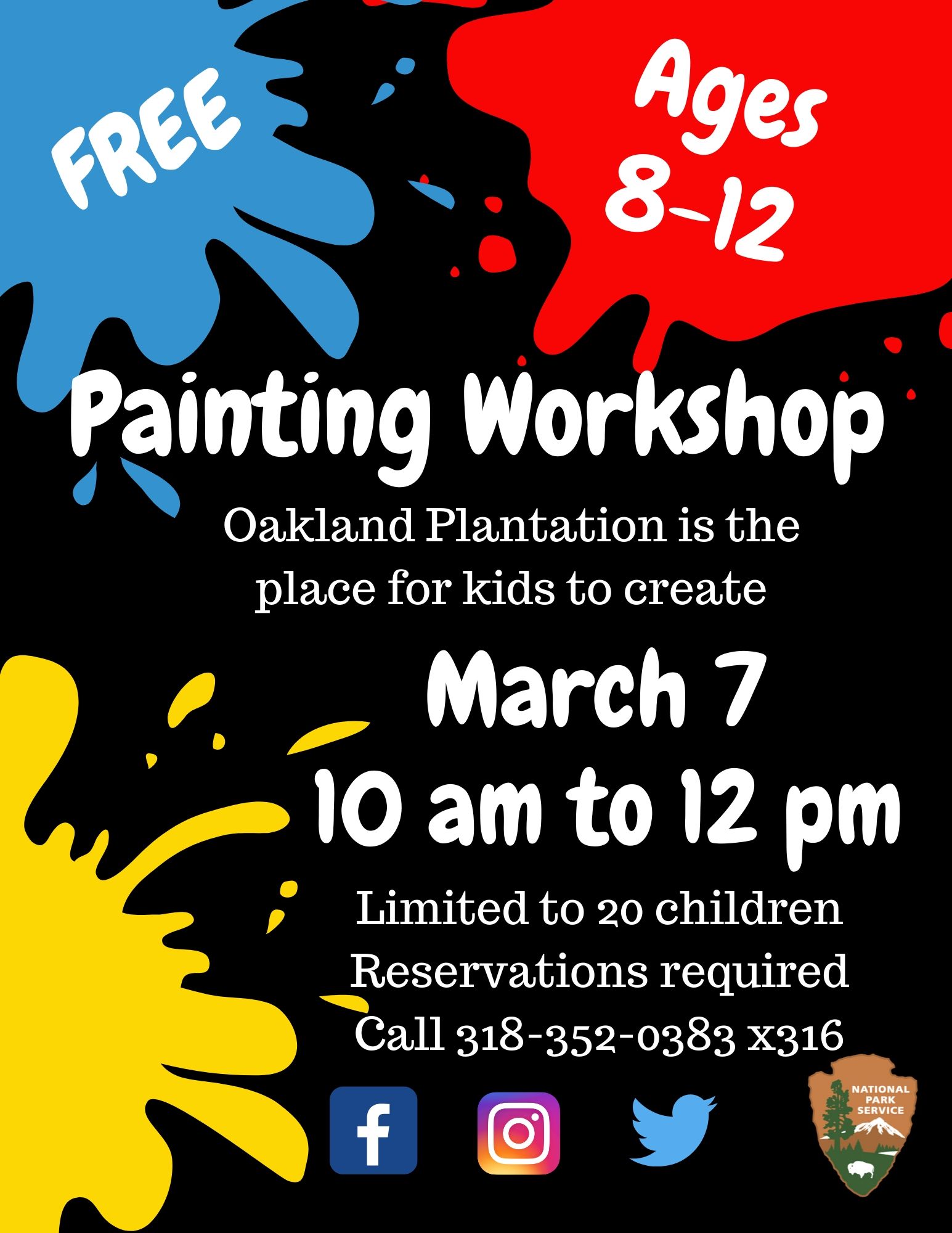 paint Splattered flyer for children's painting workshop