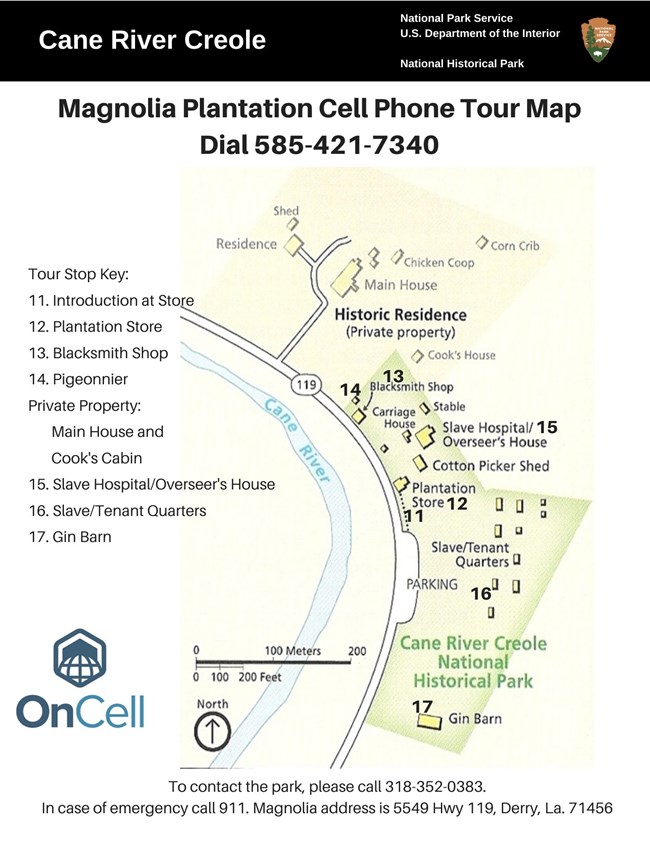 Magnolia Plantation Cell Phone Tour Map