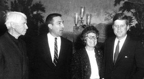 Helga with her father, Stewart Udall, and President Kennedy (left to right). Helga with her father, Stewart Udall, and President Kennedy (left to right).