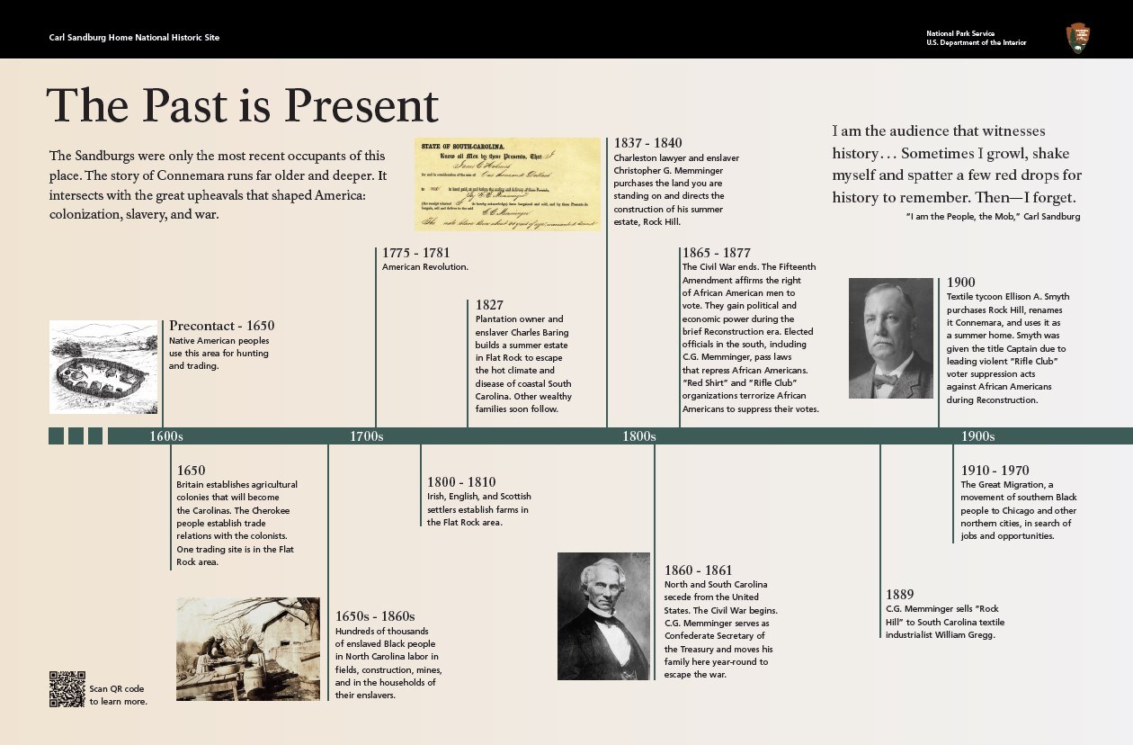 cream background with a timeline from 1600-1919 with important events
