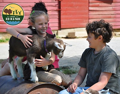 Young visitors enjoy time at the Sandburg farm Young visitors enjoy time at the Sandburg farm