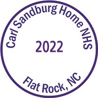 purple circle with the words carl sandburg home nhs 2022 flat rock, nc