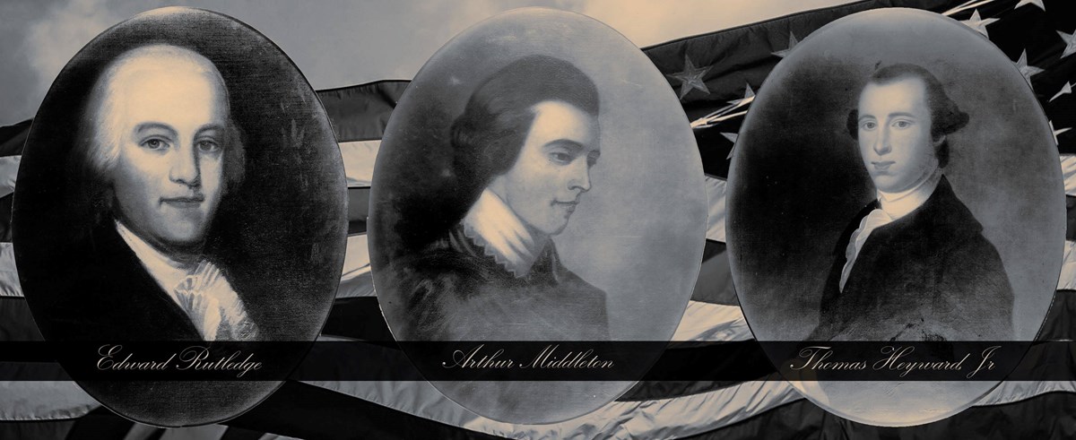 Portraits of Rutledge, Middleton, and Heyward.