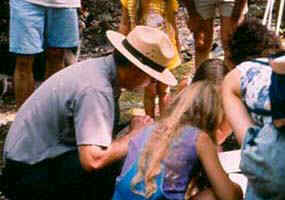 A Park Ranger guides discovery during an interpretive program.