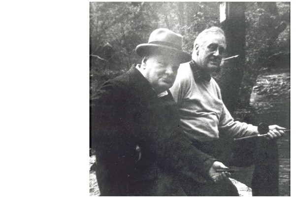 Roosevelt and Churchill fishing