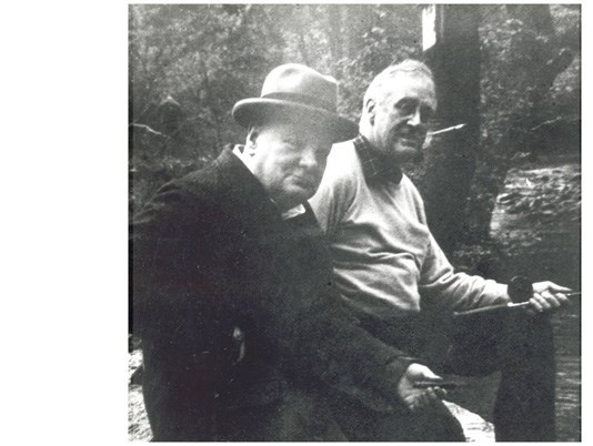 Roosevelt and Churchill fishing Roosevelt and Churchill fishing