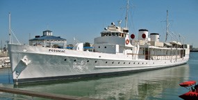 Close-up Shot of Roosevelt's Presidential yacht, the USS Potomac