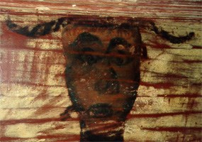 Rough drawing of an African-American female found under layers of paint during the renovation of a home in Thurmont, MD.