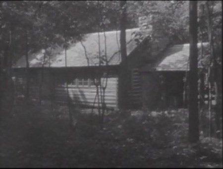 Housing at OSS Training Camp showing a log cabin. Housing at OSS Training Camp showing a log cabin.